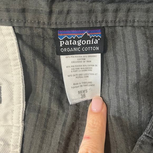 Patagonia Shorts Mens sz. 36 Gray Organic Cotton Seersucker Striped Inseam 10" - Picture 3 of 5